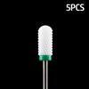 5pcs Milling Cutter For Manicure Set Ceramic Nail Drill Bit Mill Manicure Machine Pedicure Tools for Removing Gel File 3/32 Inch