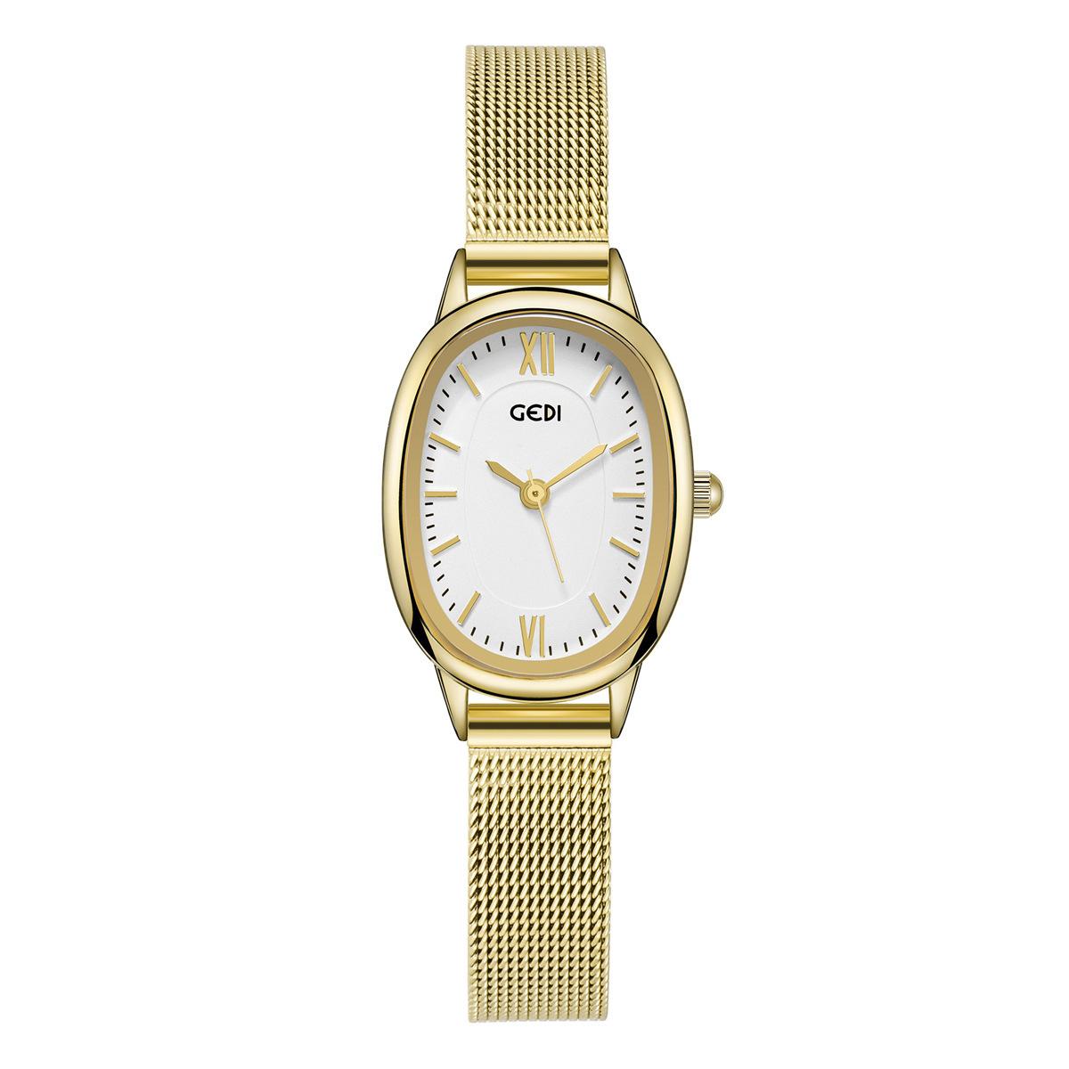 Simple And Exquisite Oval Women S Watch Niche High-End Quartz Watch Women S Waterproof Mesh Belt Watch