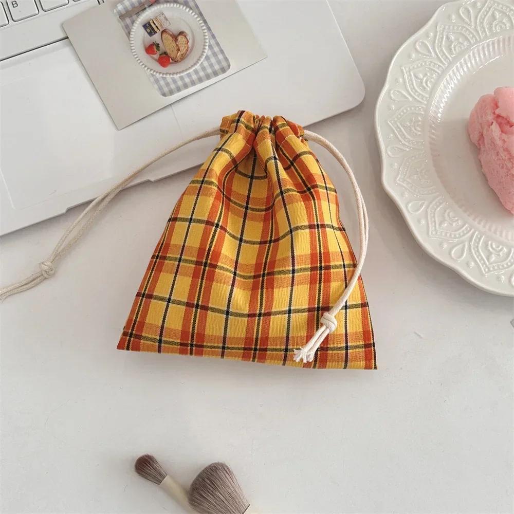 Borse Coulisse Stampa Quadrettata Borsa da Donna Portamonete Portamonete Borsa Porta Chiavi Rossetto Borsa Antipolvere per Gioielli Borse Coulisse