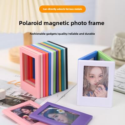 Magnetic Photo Frame Refrigerator Magnet for Instax 3Inch Photo Creative Display Stand Holder for Polaroid Card Desktop Decor