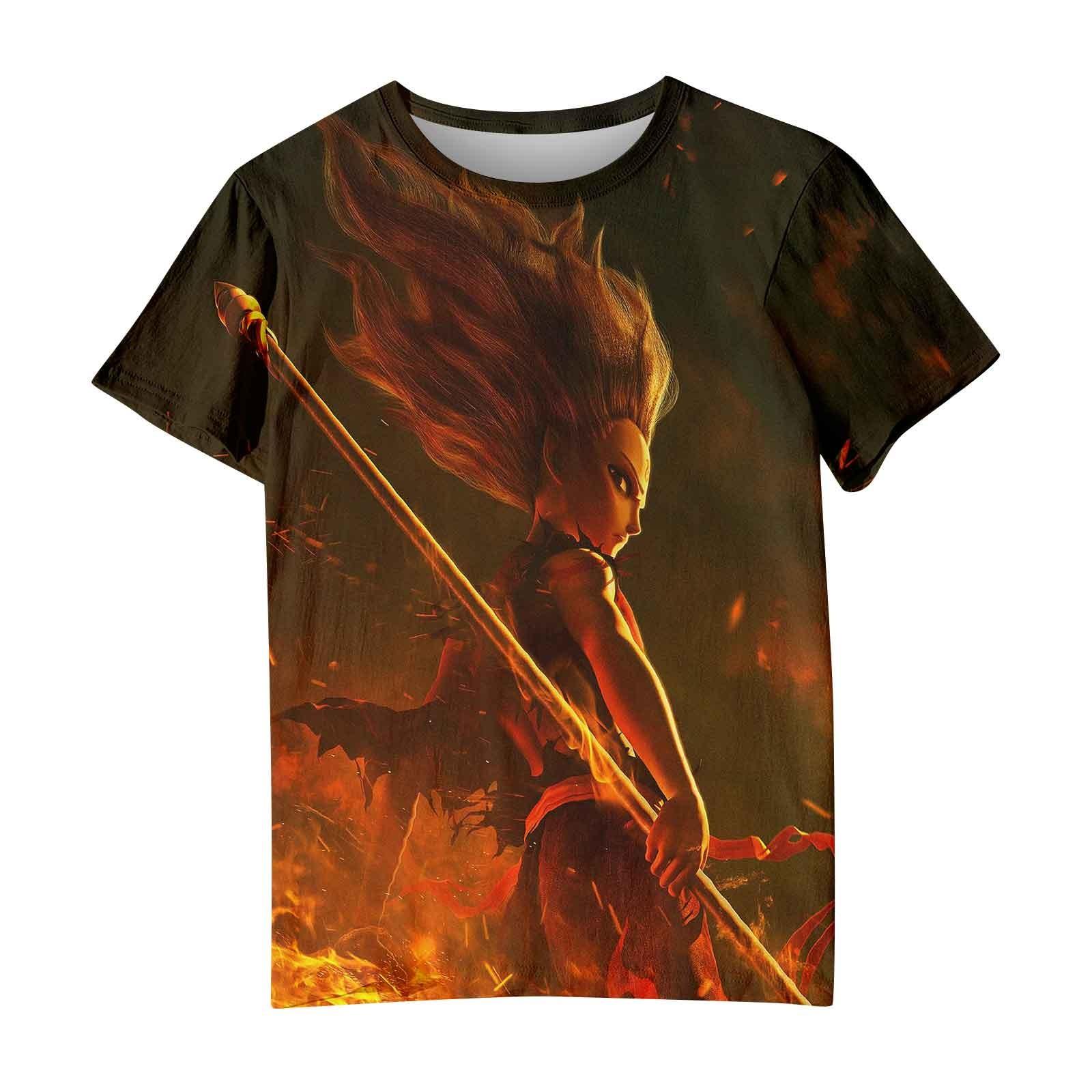 

Мужская и женская повседневная свободная футболка с принтом, круглый вырез, пуловер, топ с короткими рукавами XXXXXL чёрный