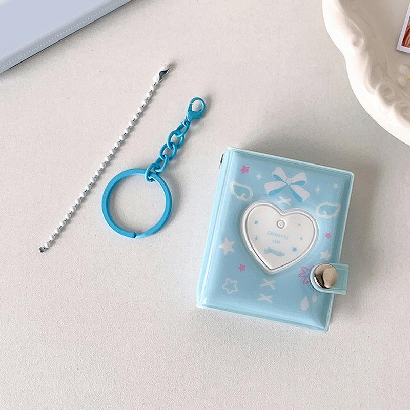 Pockets Portable Keychain Jewelry Photos Holder 1/2 Inch Mini Photo Albums For Photos Cards Small Album Book Photocard Holder