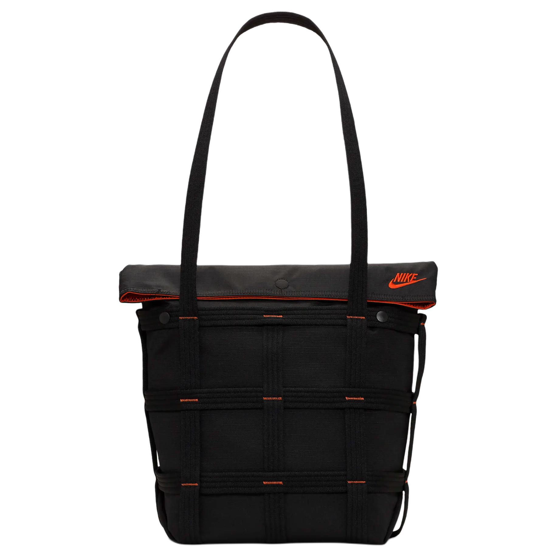 

New Nike Polyester One Shoulder Handbag Unisex Black & Orange HF5303-010 40.6*15.0*48.5CM