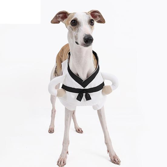 Dog Martial Art Costume Pet Coat with Hands Hook And Loop Adjustable Pet Outfit for Cats Dogs Cosplay Dress-up Photography