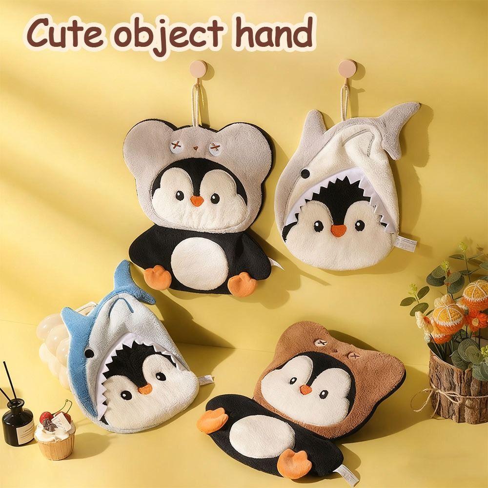 3 Layer Penguin Hand Towel Thickened Washcloth Cute Toilet Handkerchief Household