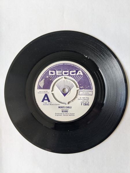 

7-дюймовая пластинка BEANO Monte Carlo Синяя F13645PROMO Decca 1976 Великобритания Рок Б/у