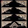 Double-Sided Carved Solid Wood Lintel: New Chinese Antique Corner Decoration for Background Walls