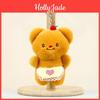 Charming Butter Bear Plush Keychain Cozy Teddy Bear Car Ornament Small And Soft