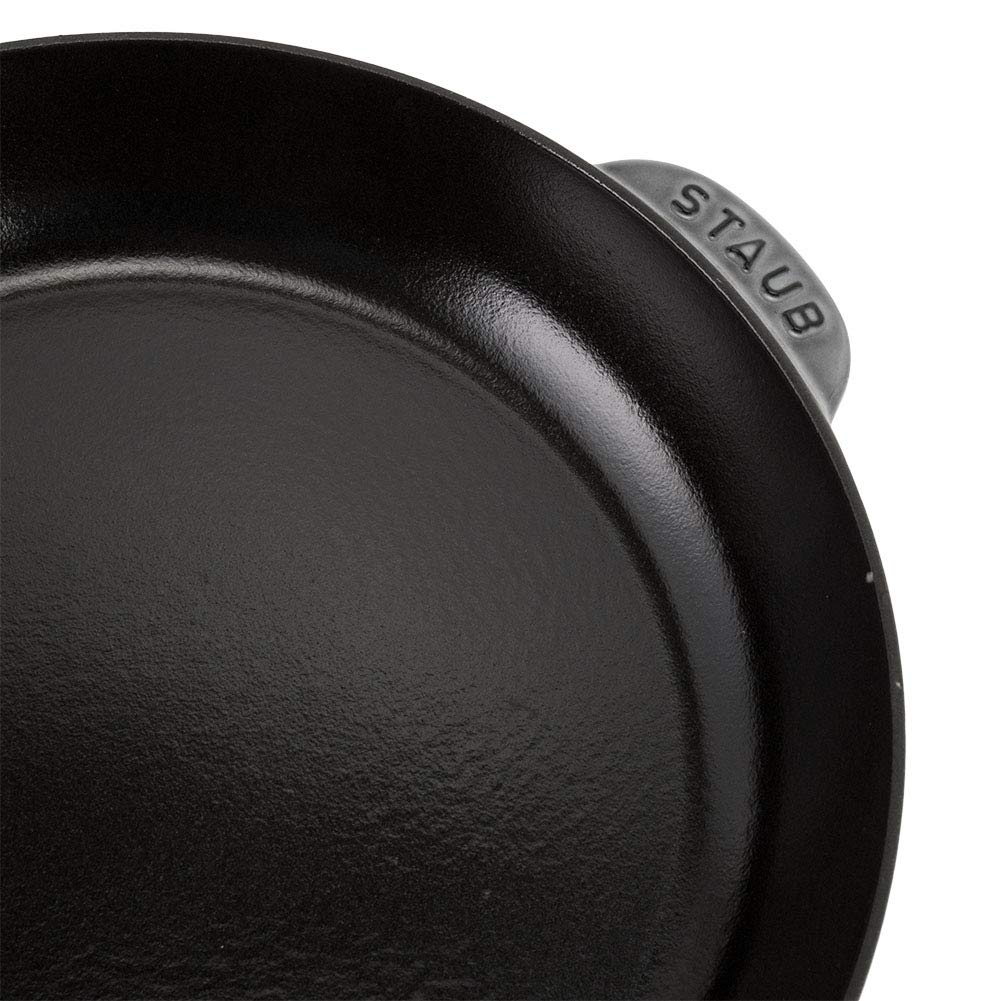 STAUB 26cm Enamel Frying Pan with Cast Iron Handle, Round, Graphite Gray, Induction Compatible, 1222618/40510-616-0