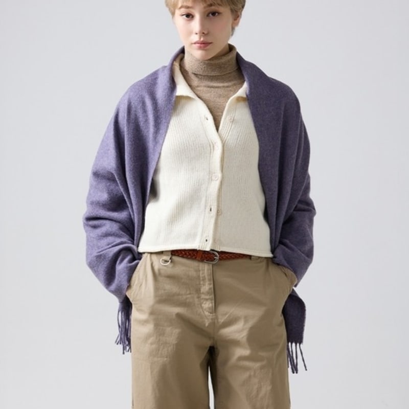 ABRAHAM MOON Merino Wool Shawl 70cm - Lavender