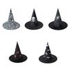 Halloween Witch Hat With Skeleton Decoration Lightweight Polyester Cloth For Costume Parties And Themed Gatherings