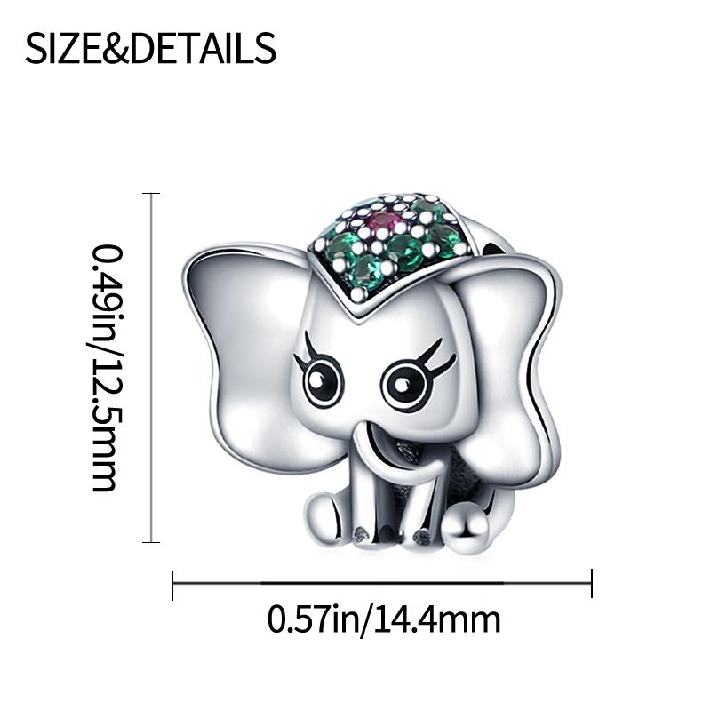 Qikaola Classic Cute Elephant Charms Beads Fit Original  Bracelet Real Silver Color Pendant DIY Jewelry
