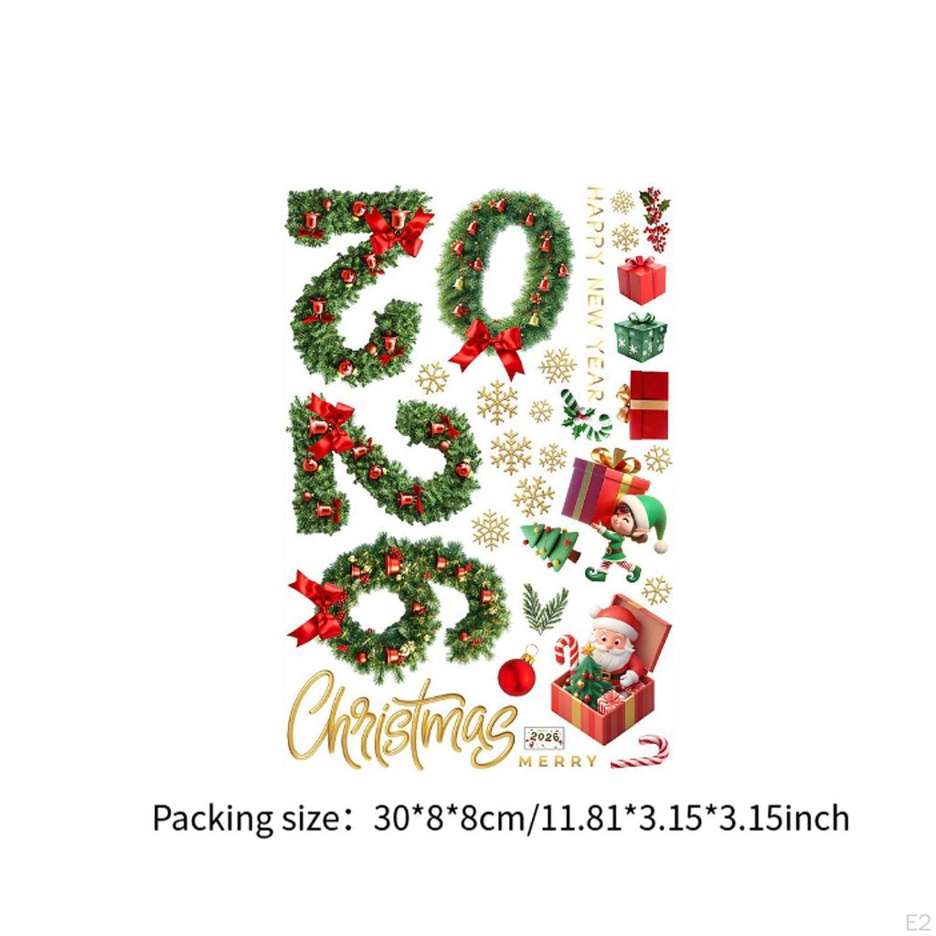 Christmas Window Stickers Removable Unique Cute Festive Charm Clings Xmas Decor for Club Home