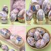 Metal Print Easter Bunny Egg Tin Box Painted Eggshel Fillable Tin Boxes  Party Accessory