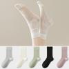 Pinfree Embroidery Punching See-through Women's Mid-calf Socks (5 Colors)