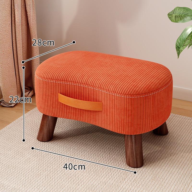 Wooden Low Stool Minimalist Shoe Changing Bench for Entryway Padded Footrest for Living Room Sofa Compact Bathroom Step Stool