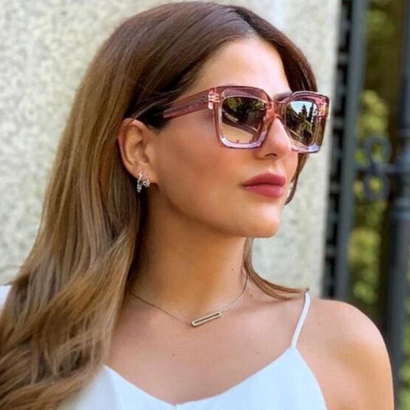 Fashion Vintage Big Frame Square Sunglasses UV400 Luxury Brand Designer Shades for Women Men Travel