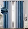 Gradient Color 80-90% Blackout Curtains Thermal Insulated High Precision Drapes for Living Room Bedroom Kids Room Window Decor