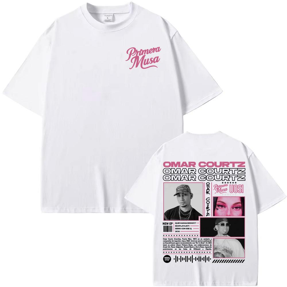 Omar Courtz Primera Musa Album Tour Merch T-Shirt, Men's, Harajuku Hip Hop Punk T-Shirt Oversized Men's Cotton T-Shirt