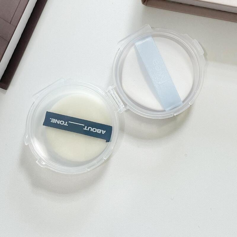 Air Cushion Puff Case Storage Box Container Round Double-Sided Transparent Double-sided puff storage box