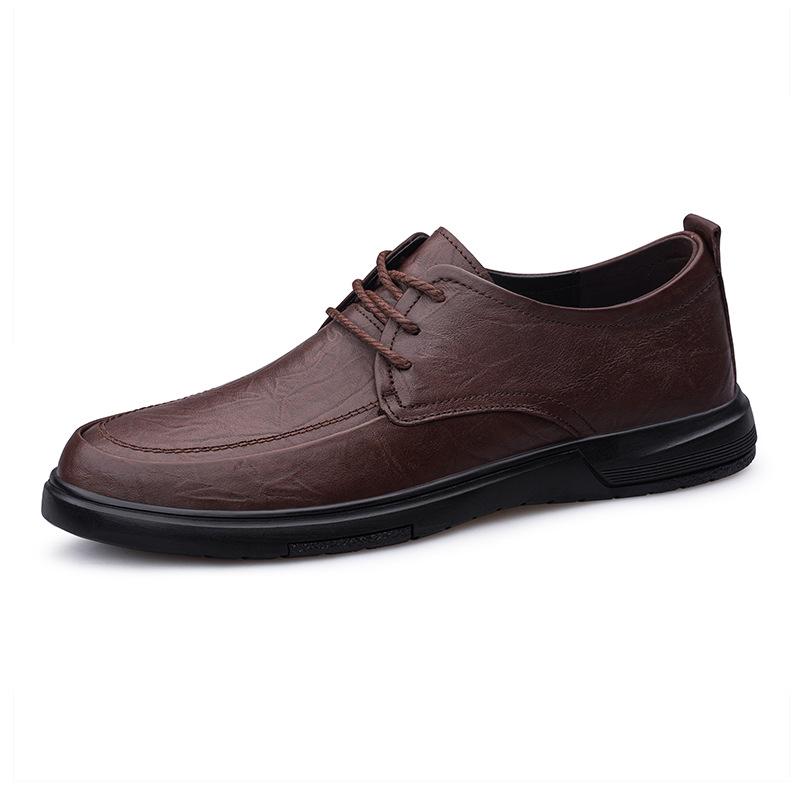 Men s British Style Round Toe Genuine Leather Lace-up Shoes – Soft Sole for Casual and Formal Wear 47