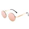 Vintage Steampunk Sunglasses UV400 Protection Round Metal Frame Punk Style Shades for Men Women