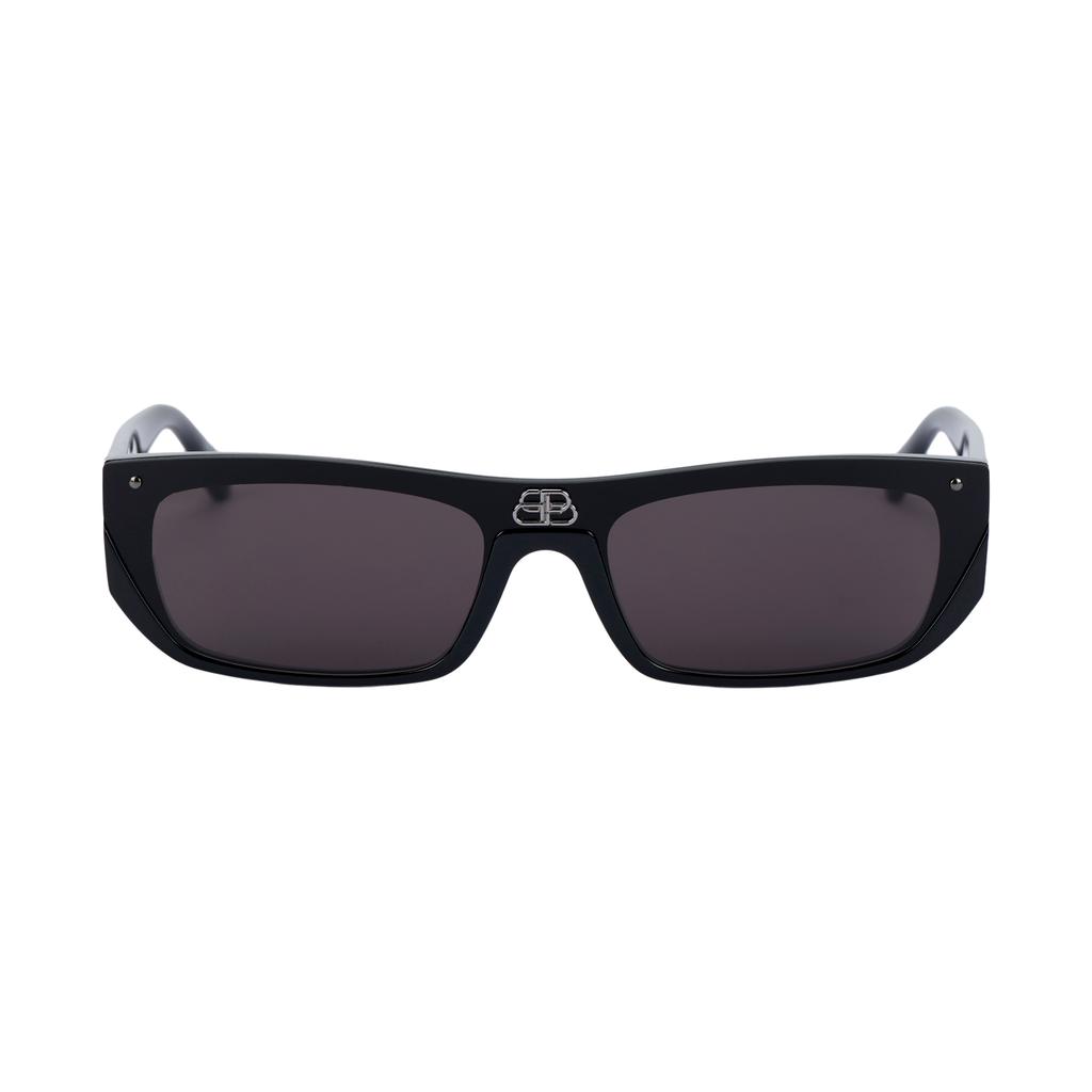 Balenciaga Rectangular Solid Lens Sunglasses Unisex sunglasses Black BB0080S-001
