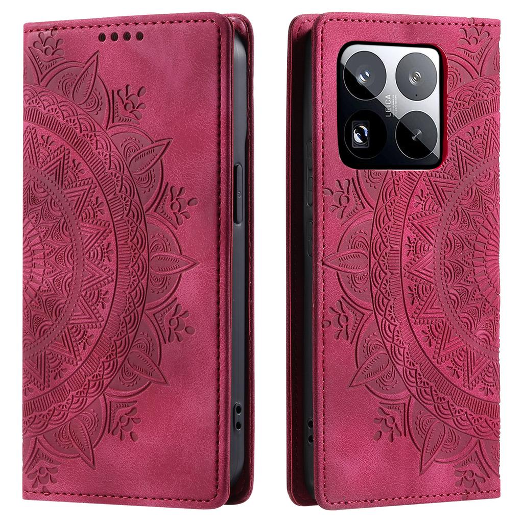 Style 010 For Xiaomi 15 Pro Case Mandala Pattern Magnetic Closing Leather Phone Cover