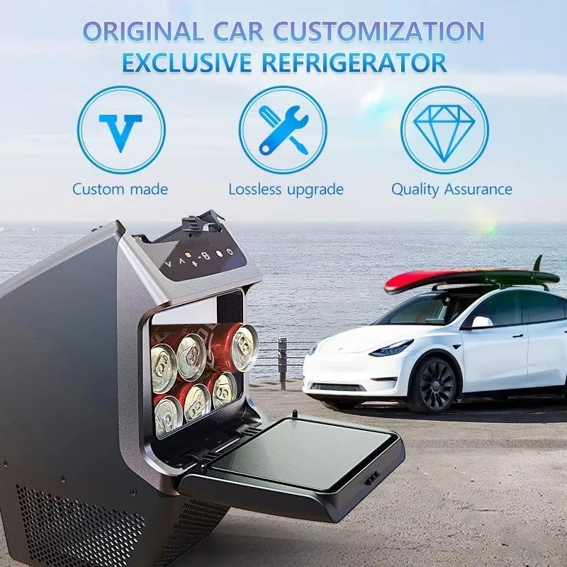 4.6 Liters Refrigerator Portable Car Fridge 15L Auto Refrigeration Compressors Outdoor Travel Camping for Tesla Model Y