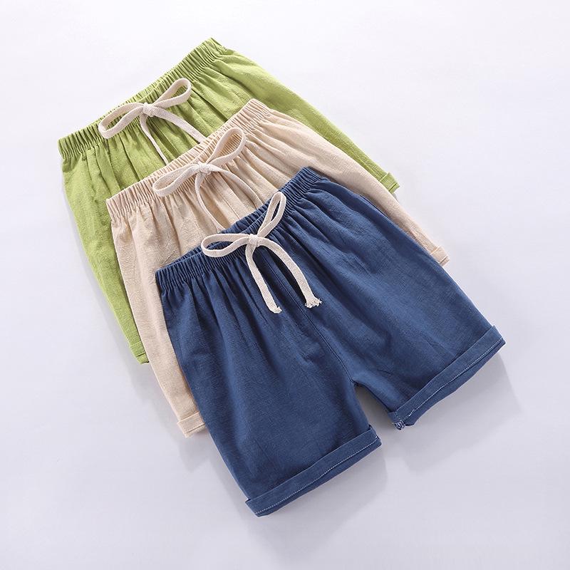 2020 Kids' Cotton Linen Korean-Style Summer Shorts: Trendy, Sporty Fashion