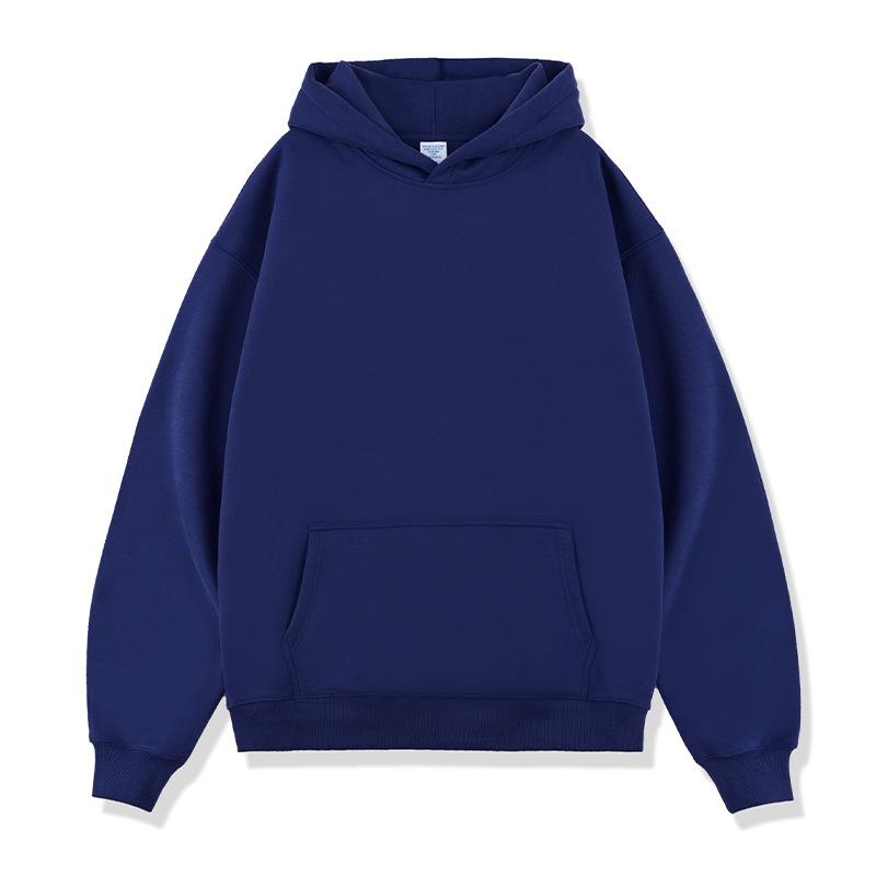 American Solid Color Velvet Hooded Sweatshirt for Men's Thick Loose Hooded Hoodie