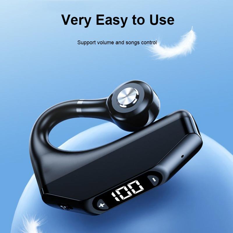 AlongChoice Bluetooth 5.3 Business Earphone LED Digital Display Headset Surround Music Large Capacity Headphone Waterproof