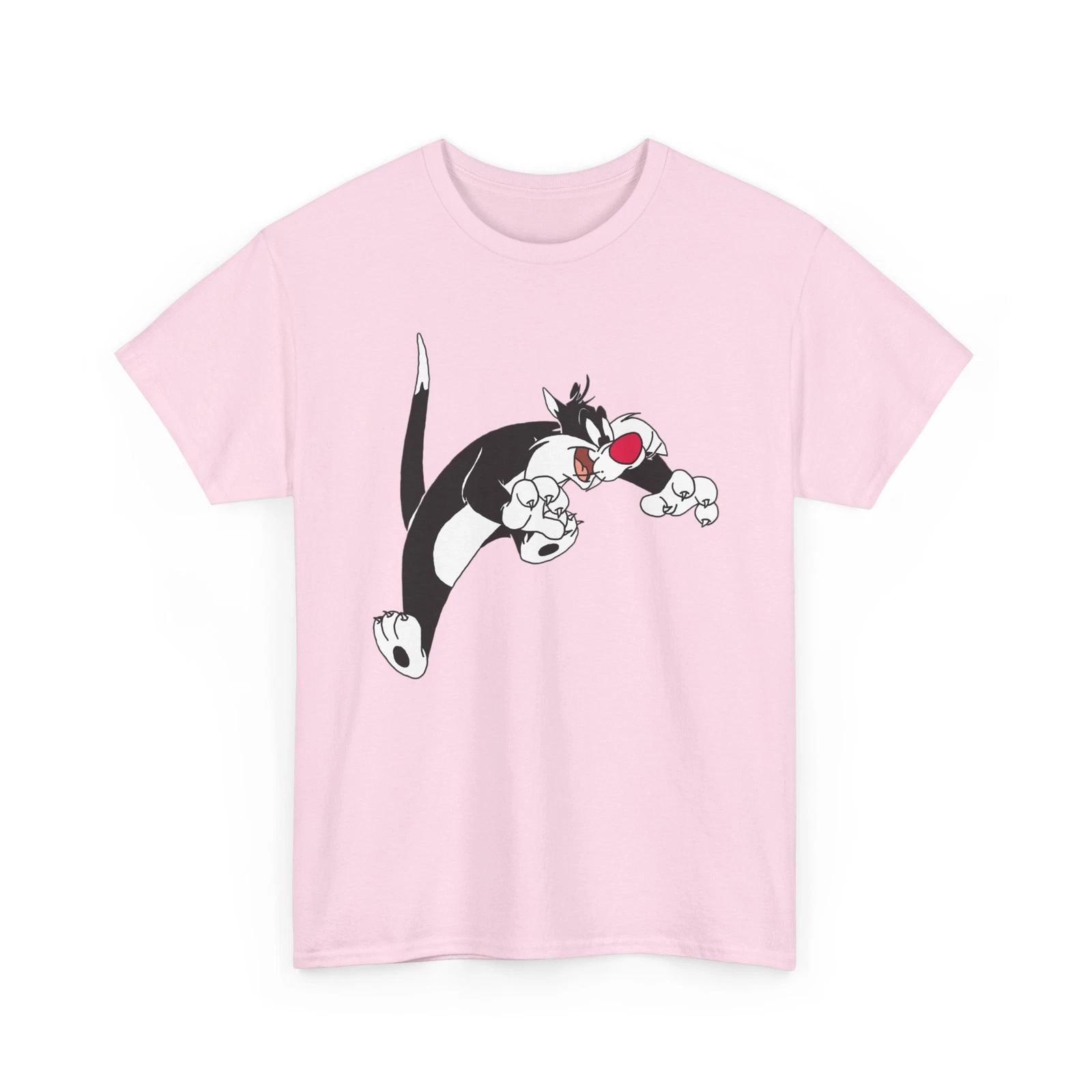 Sylvester The Cat Cartoon Character Printed T shirt Classic Collectible 4XL