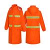 Rain Jacket High Visibility Workwears Safety Concealed Hood Fluorescent Flashing Hooded Long Length Waterproof Work Coat