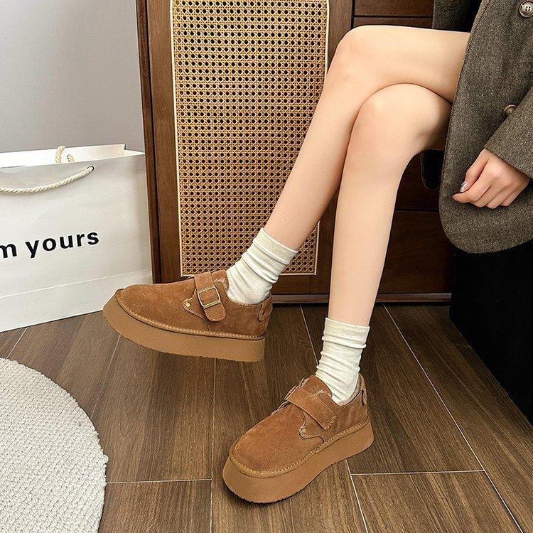 Winter erhöhend Birkenstock Schneestiefel Herbst und Winter neue Plüsch warme Wolle Baumwollschuhe