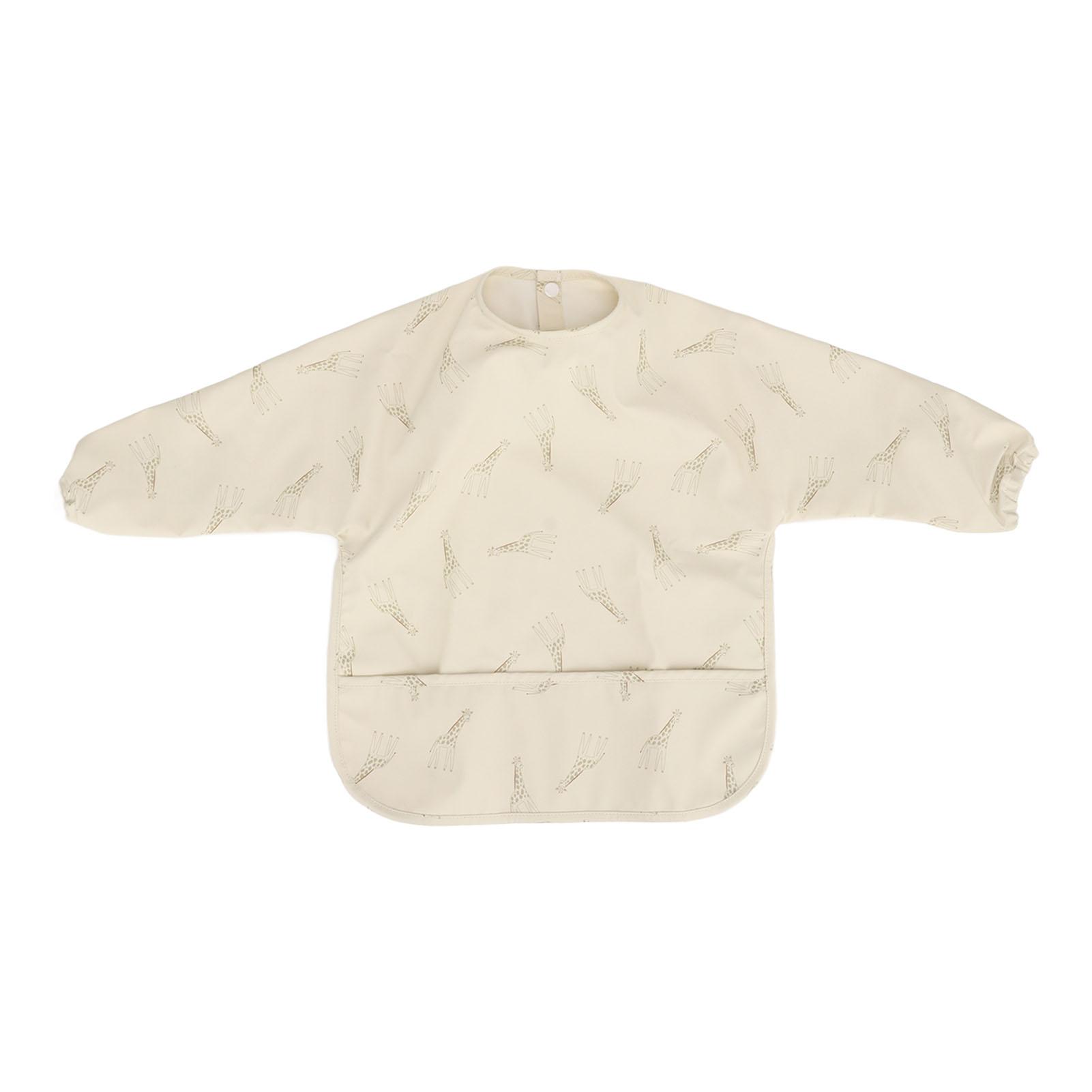 

Дитячий слюнявчик з довгим рукавом для малюків та немовлят, милий мультяшний візерунок з тваринами, м який ПУ, водонепроникний, захист від бруду