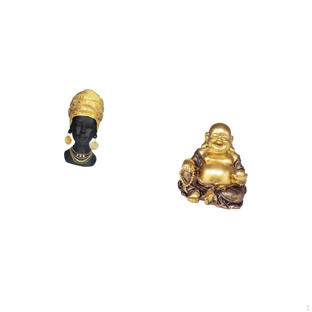 African Woman Buddha Statue Tabletop Ornament Resin Figurine Creative Sculpture for Home Decor