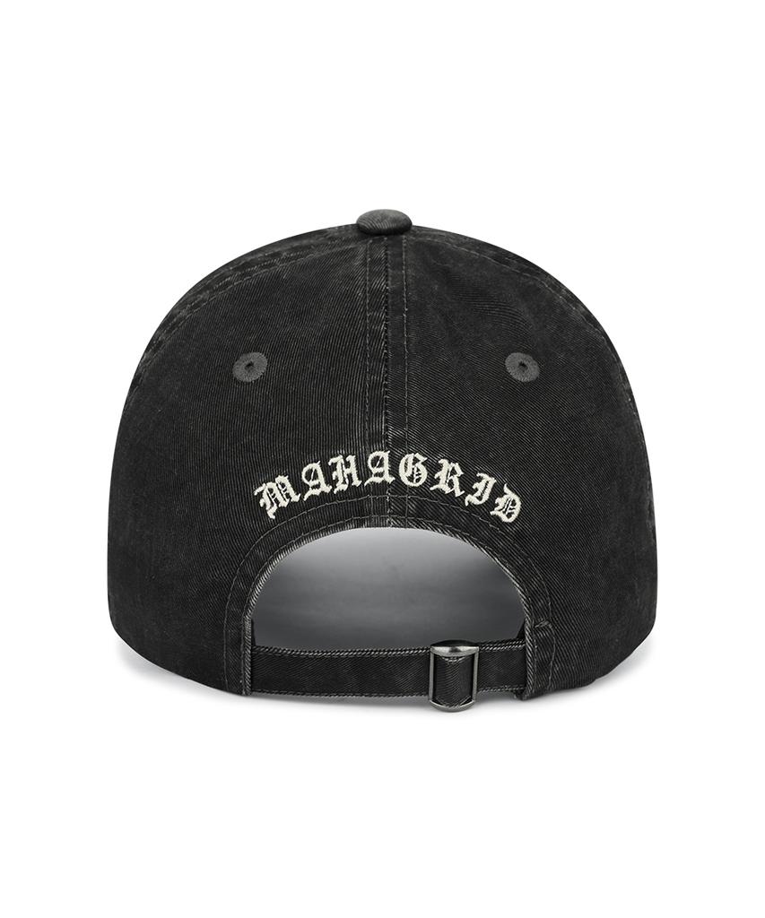 MAHAGRID Vintage Washed M Ball Cap Black(Mg2Gsmab35A)