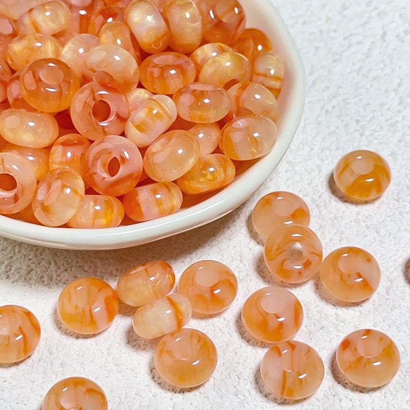 14x8mm Sparkle Resin Beads 10pcs Big Hole DIY Charms Halation Texture Earrings Bracelet Necklace Handicrafts for Jewelry Making