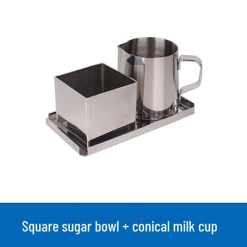 Stainless Steel Sugar Bowl and Milk Cup Set for Restaurant and Hotel Use