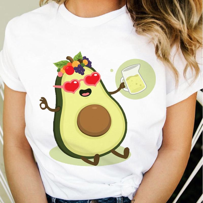 Summer Tshirt Women Cute Avocado Yoga Kawaii Clothes Ladies Tees Tops Graphic Printed Streetwear Kawaii T Shirt Female T-Shirt