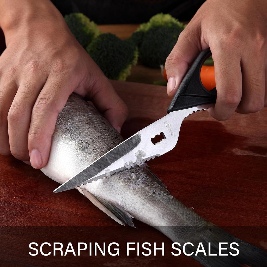 LIVINGO Kitchen Forged Stainless Steel Removable Cooking Scissors with Rubber Soft Grip Safety Carrying Used To Cut Wild Roast Washable Kitchen 2