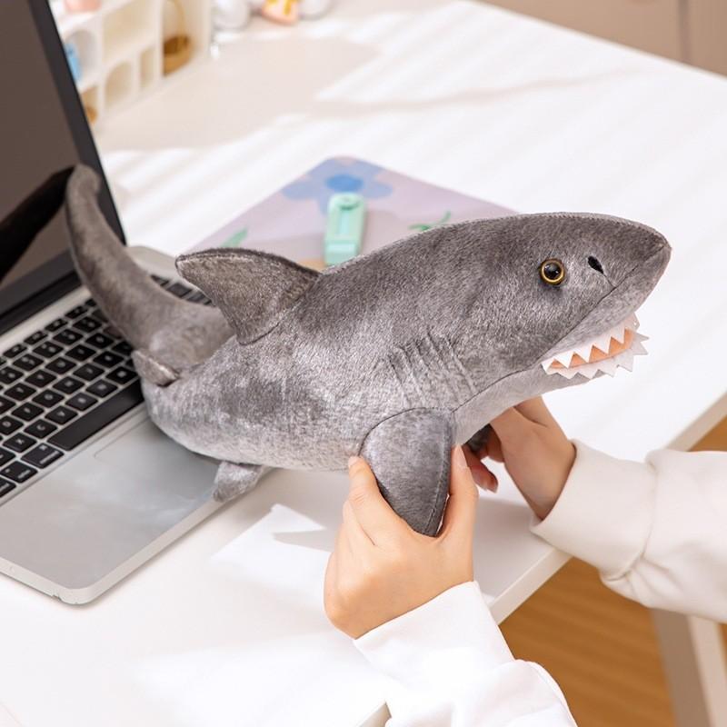 Grey Marine Animal Shark Plush Toy Stuffed Dolls Room Decoration Kids Gifts