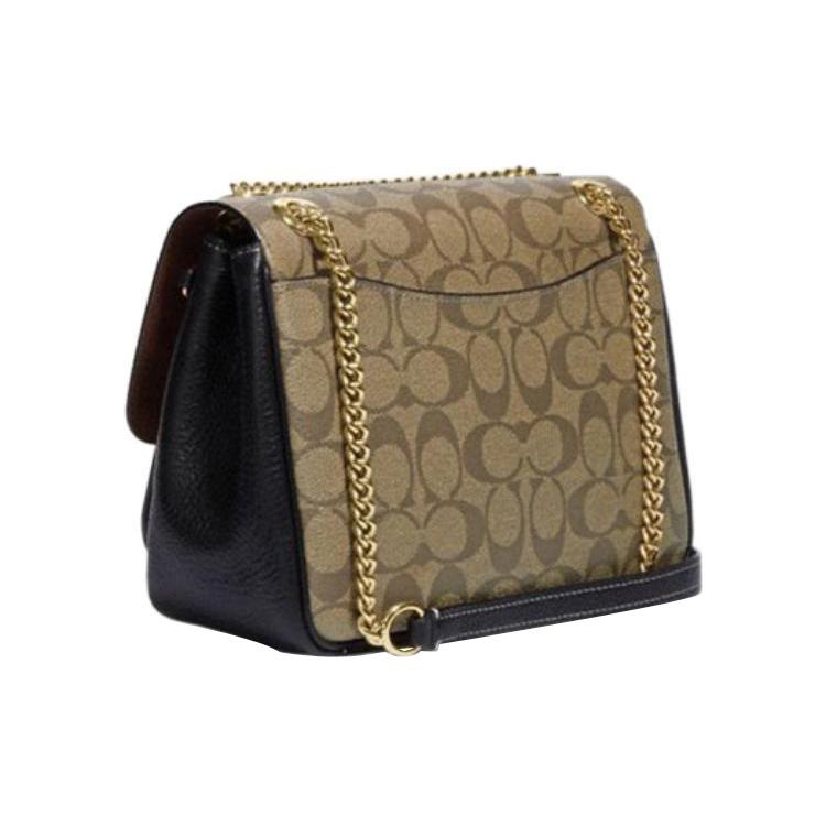 New COACH Klare Artificial Leather Flap Bag Shoulder Bag Crossbody Bag Medium Size Women's Dark Khaki CC152-IME7V