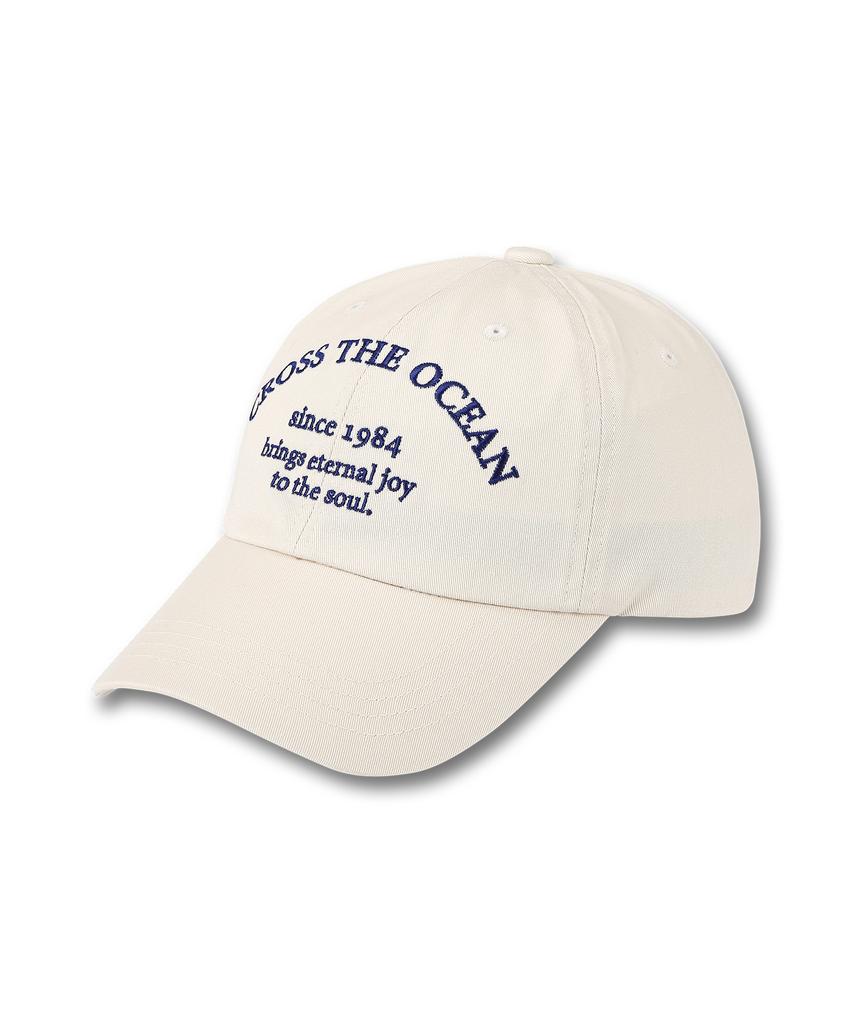 DOLPHIN WAVE APPAREL Dolphin Lettering Ball Cap Ivory