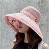 Women's Summer UV-Protection Wide Brim Bucket Hat with Face Covering - Korean Style