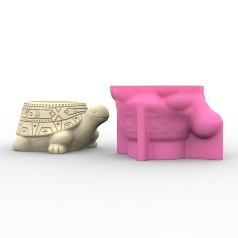 Silicone Vase Molds Flower Bottle Mold Turtles Shape Unique Flowerpot Molds Silicone Texture for Hand-Making Craft Vase
