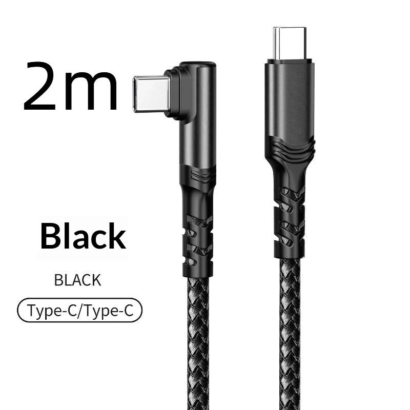 100W Fast Charging Type C Right Angle Cable High Speed Data Transfer Cord for Gamer Mobile Phone Charging Use