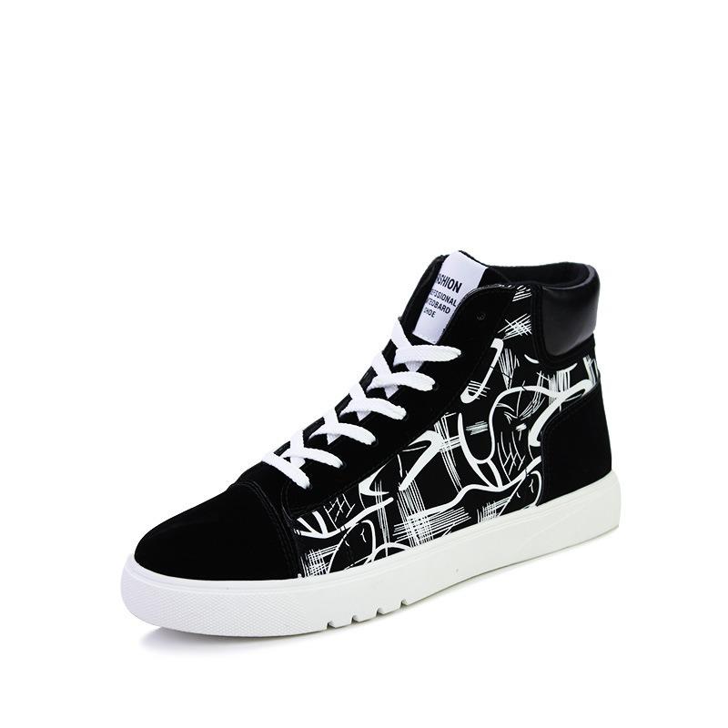Designer New Men Graffiti Casual Flats Shoes Summer Breathable Platform Sneakers Male Canvas Shoe Student Vulacnized Board Shoes