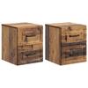 Wall Mounted Nightstand 2 Pcs Reclaimed Wood Look 34.5 X 33 X 40 Cm